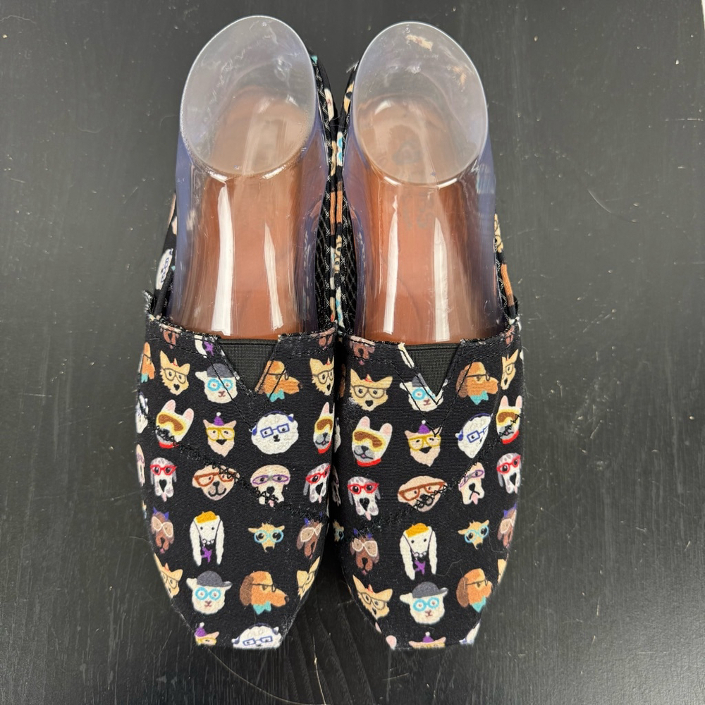 Skechers Bobs Comfort Shoes Womens 8.5 BlackDog Print Casual Slip On Memory Foam - Picture 7 of 12